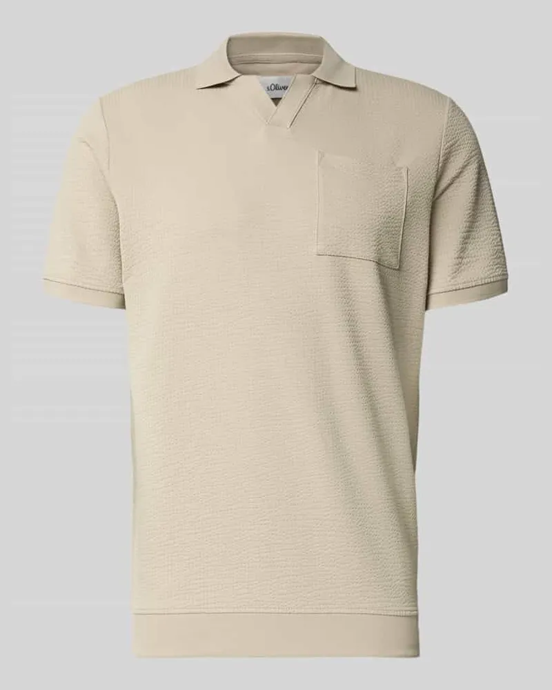 S.Oliver Regular Fit Poloshirt aus Baumwoll-Mix Beige