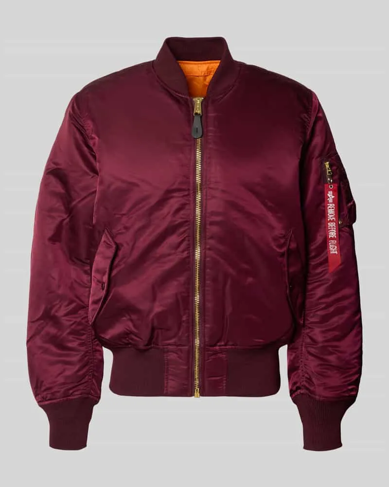 Alpha Industries Regular Fit Bomberjacke mit Stehkragen Modell 'Heritage Dunkelrot