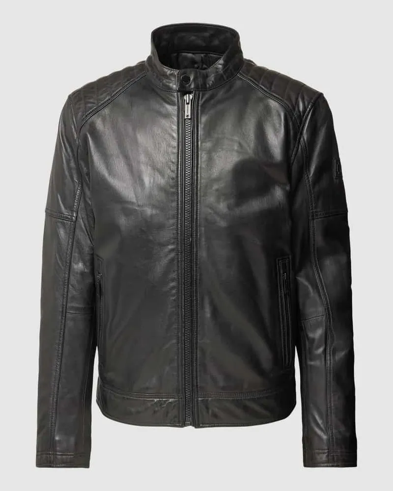 Strellson Lederjacke mit Reißverschlusstaschen Modell 'BEXLEY 