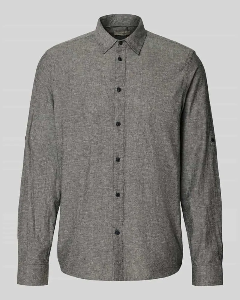 Blend Regular Fit Freizeithemd mit Kentkragen Modell 'ABAN Anthrazit