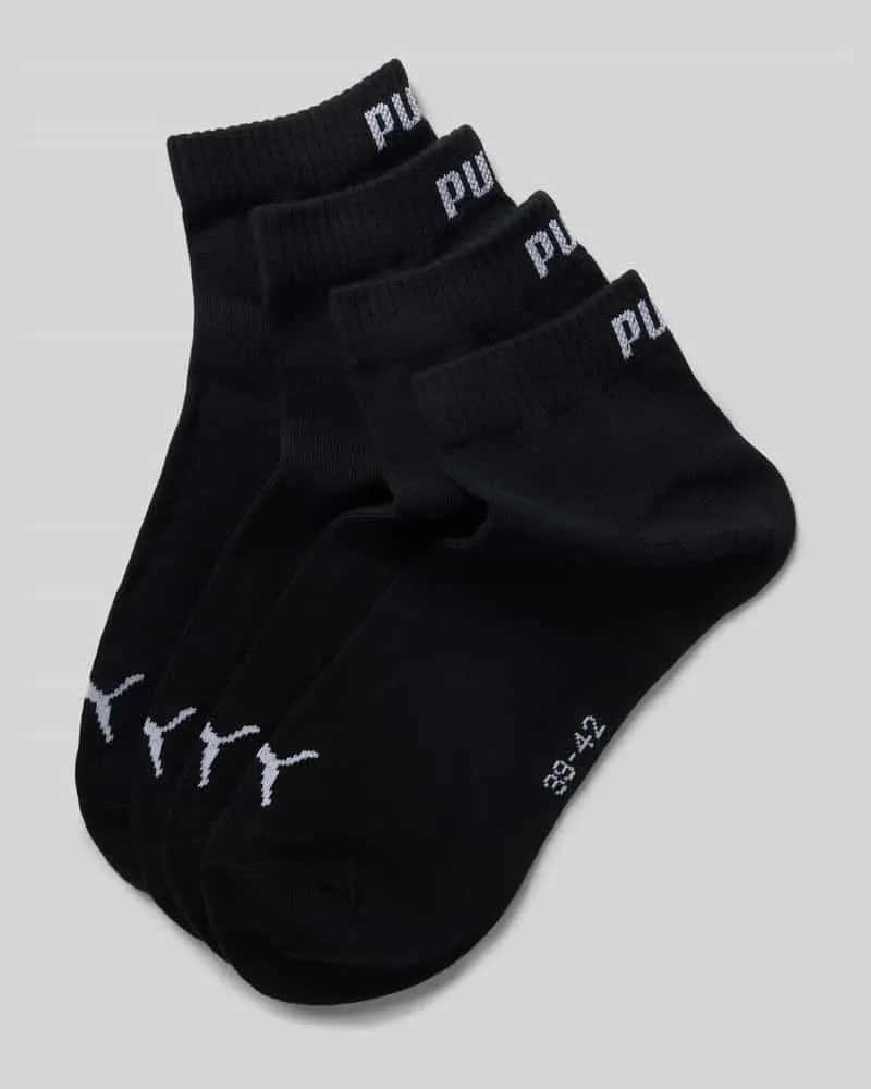 Puma Sneakersocken mit Logo im 4er-Pack Black