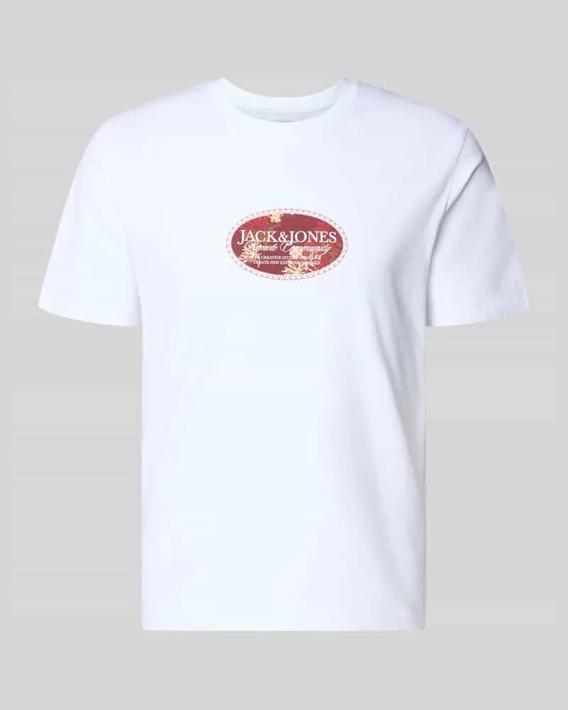 Jack & Jones T-Shirt mit Label-Print Weiss