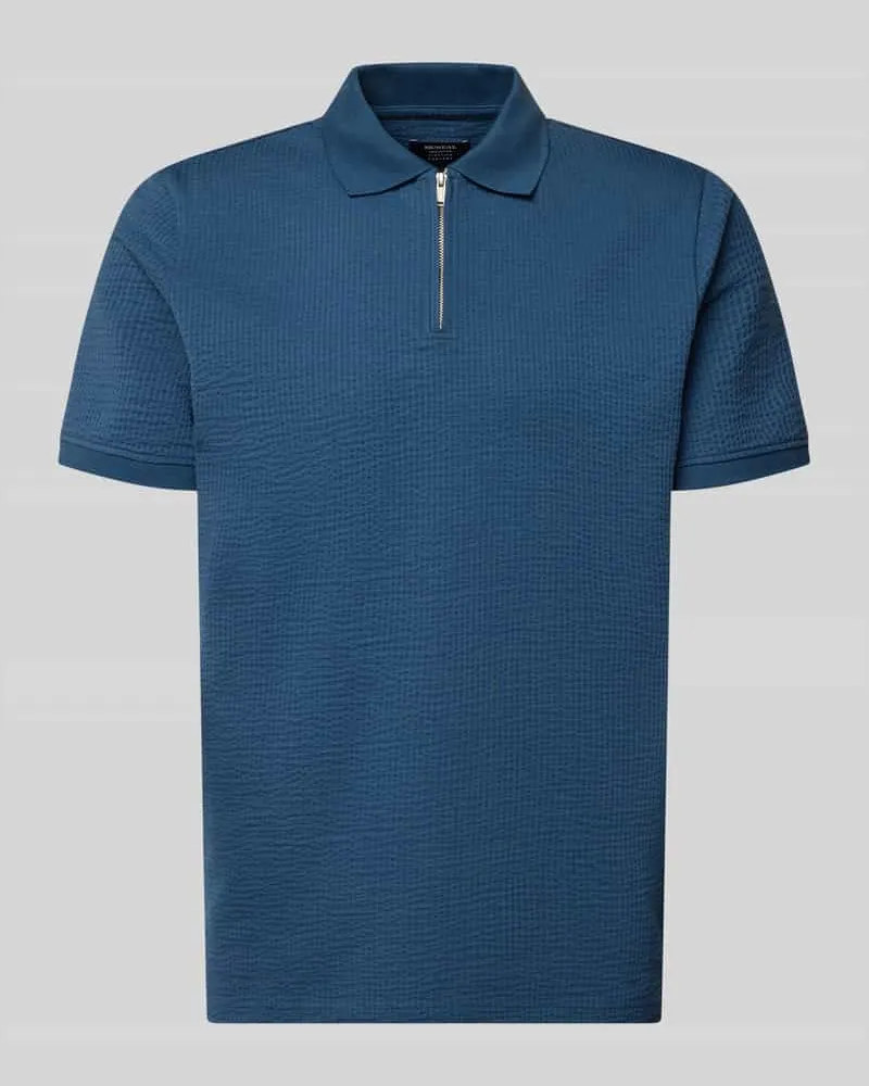 McNeal Regular Fit Poloshirt mit Strukturmuster Rauchblau