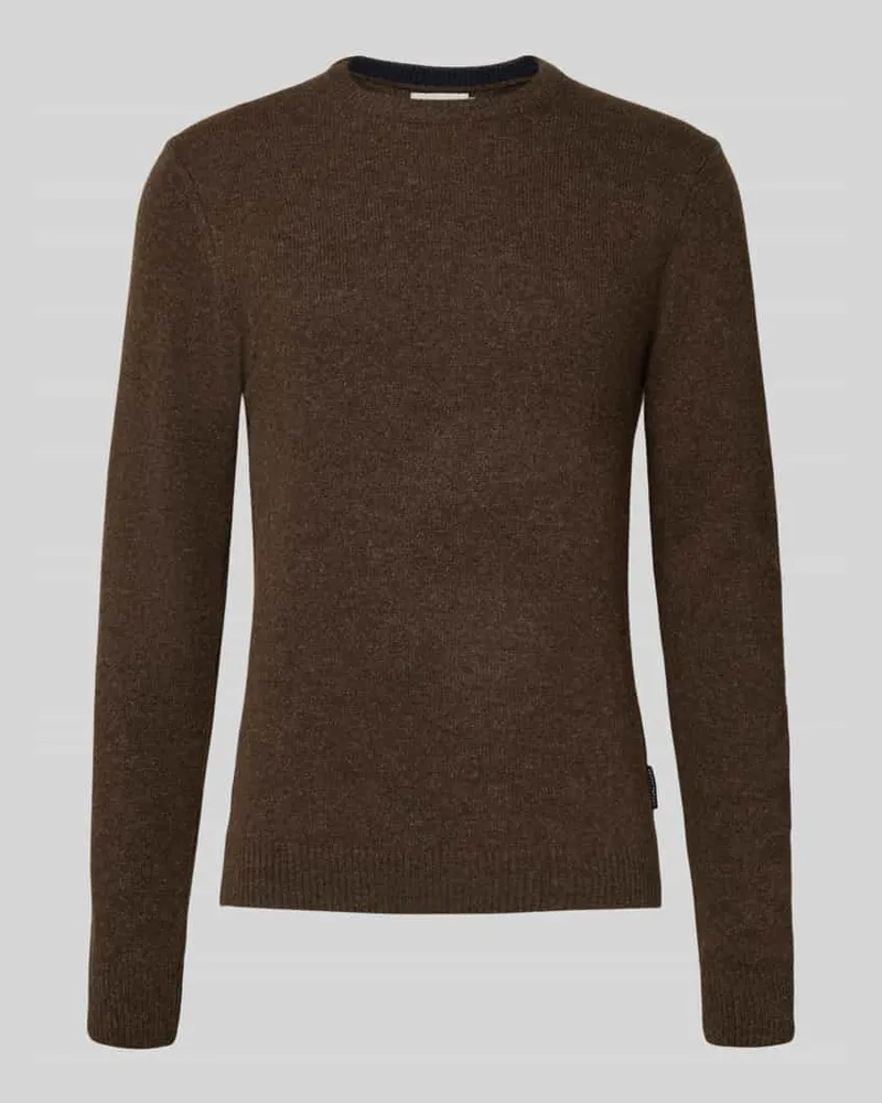 Casual Friday Strickpullover aus Woll-Mix Modell 'KARL Dunkelbraun
