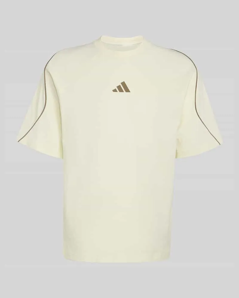 adidas Regular Fit T-Shirt aus reiner Baumwolle Offwhite