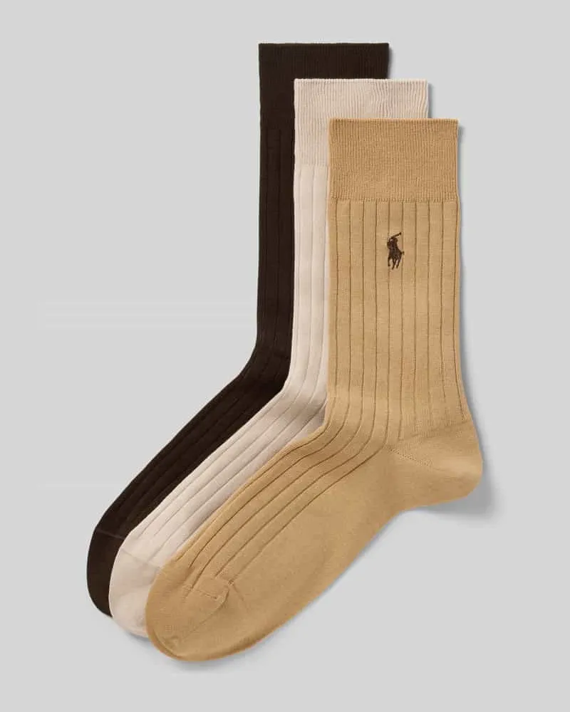 Ralph Lauren Socken aus Baumwoll-Mix im 3er-Pack Camel