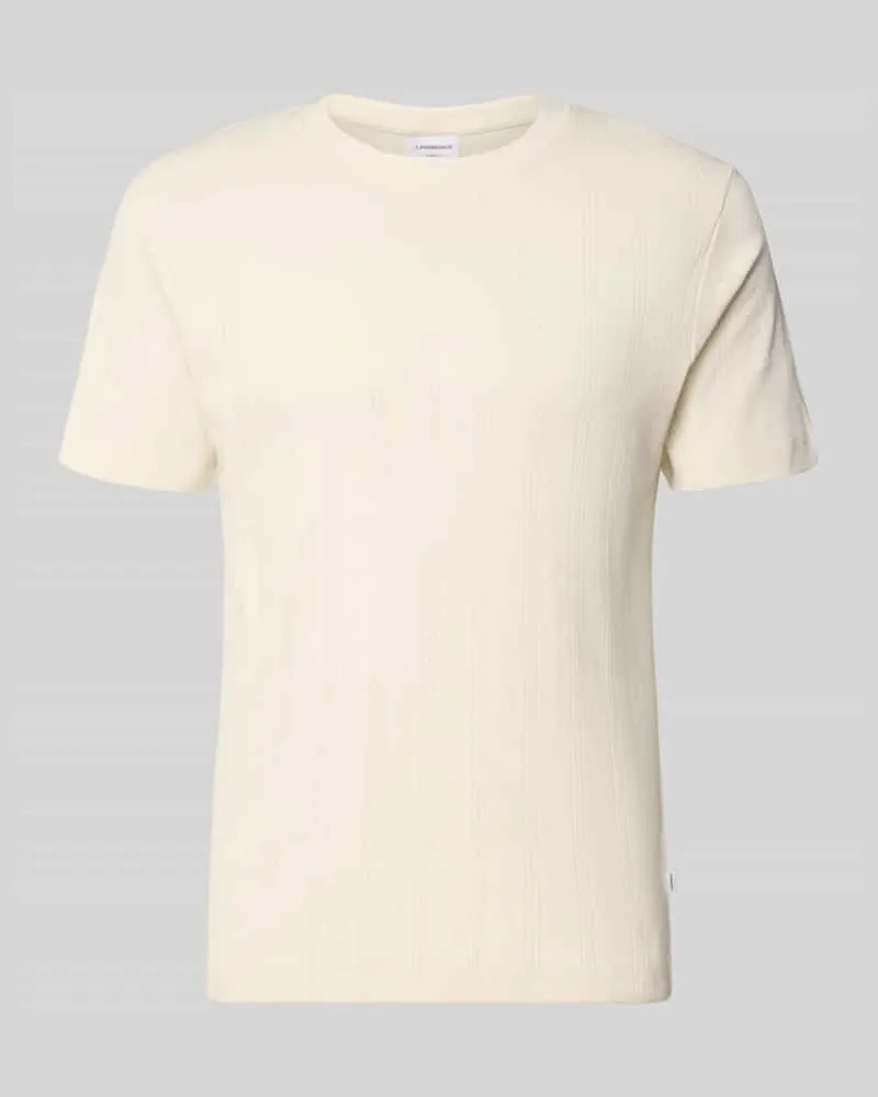 Lindbergh T-Shirt in Jaquard-Strick mit Rundhalsausschnitt Offwhite