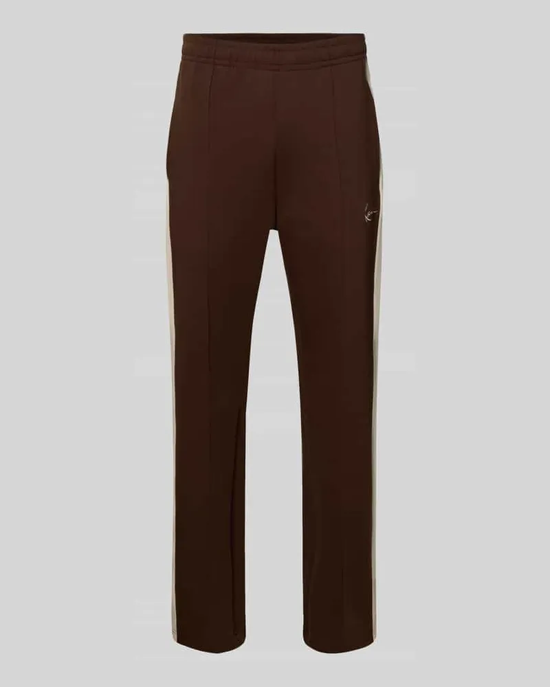 Karl Kani Straight Fit Sweatpants mit Logo-Stitching Dunkelbraun