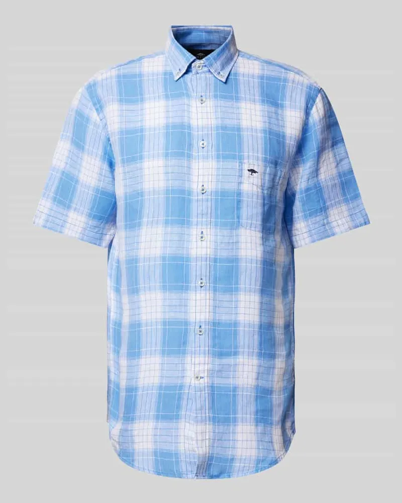 Fynch-Hatton Regular Fit Freizeithemd aus reinem Leinen Rauchblau