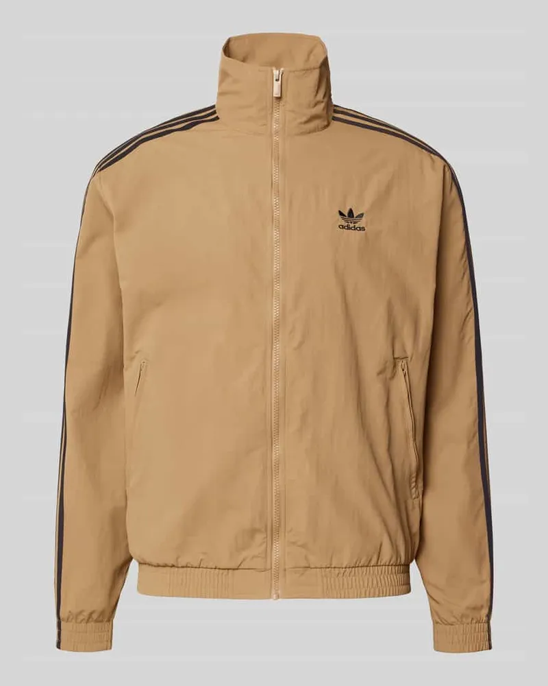 adidas Regular Fit Trainingsjacke mit Logo-Stitching Modell 'Classic Beige