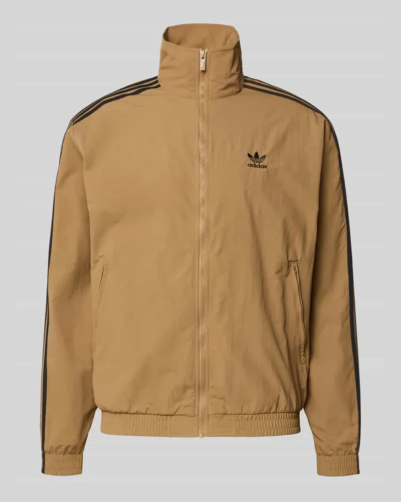 adidas Regular Fit Trainingsjacke mit Logo-Stitching Modell 'Classic Beige