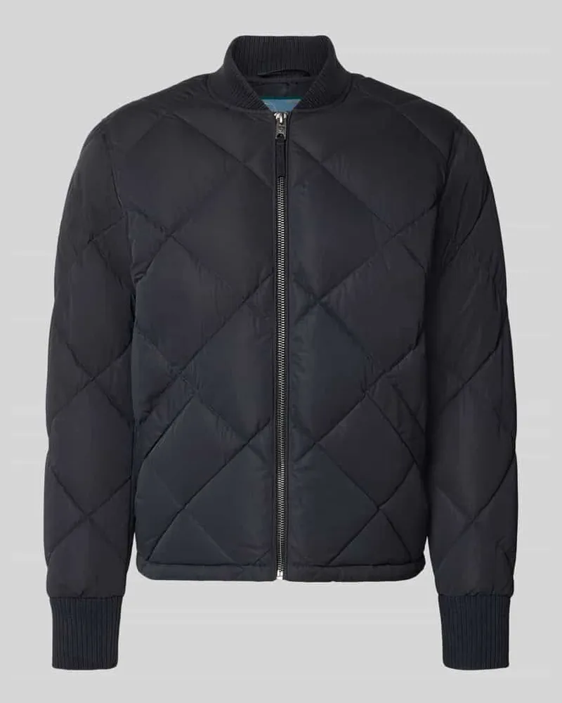 Superdry. Regular Fit Steppjacke mit Stehkragen Marine