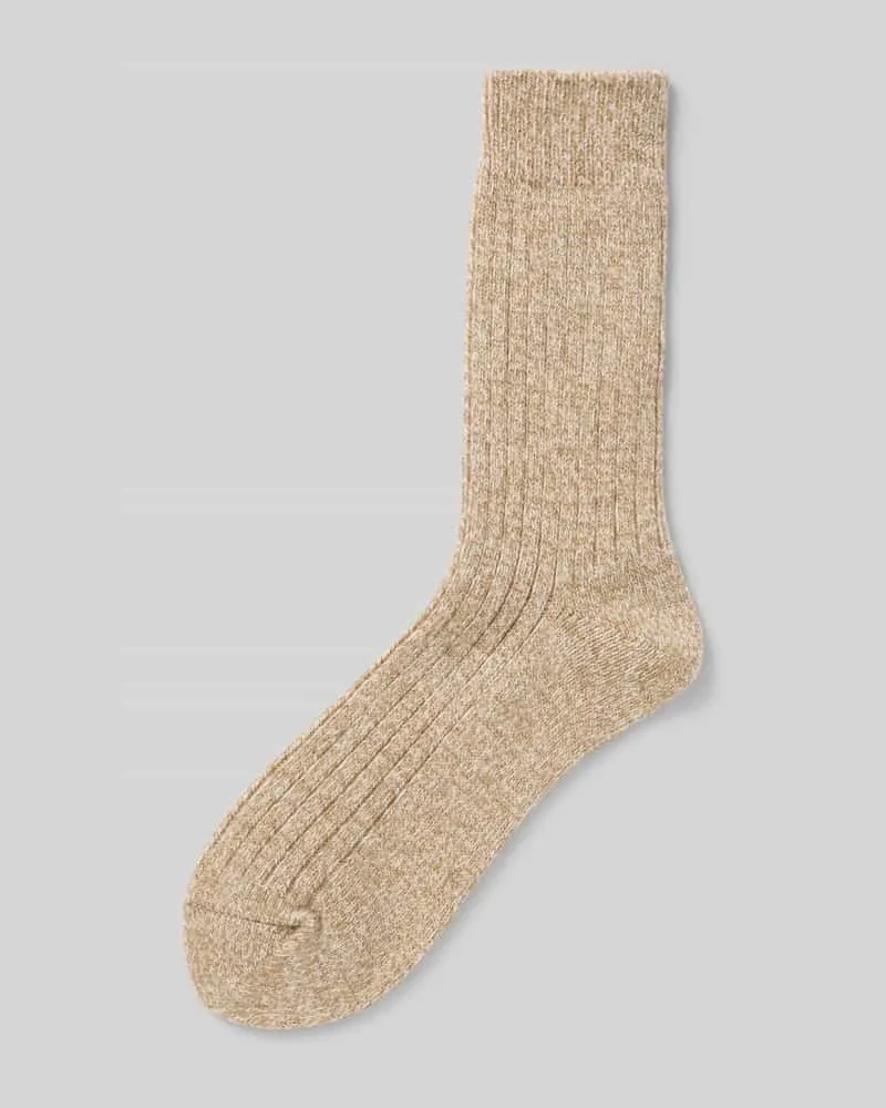 Camano Socken mit geripptem Abschluss Camel