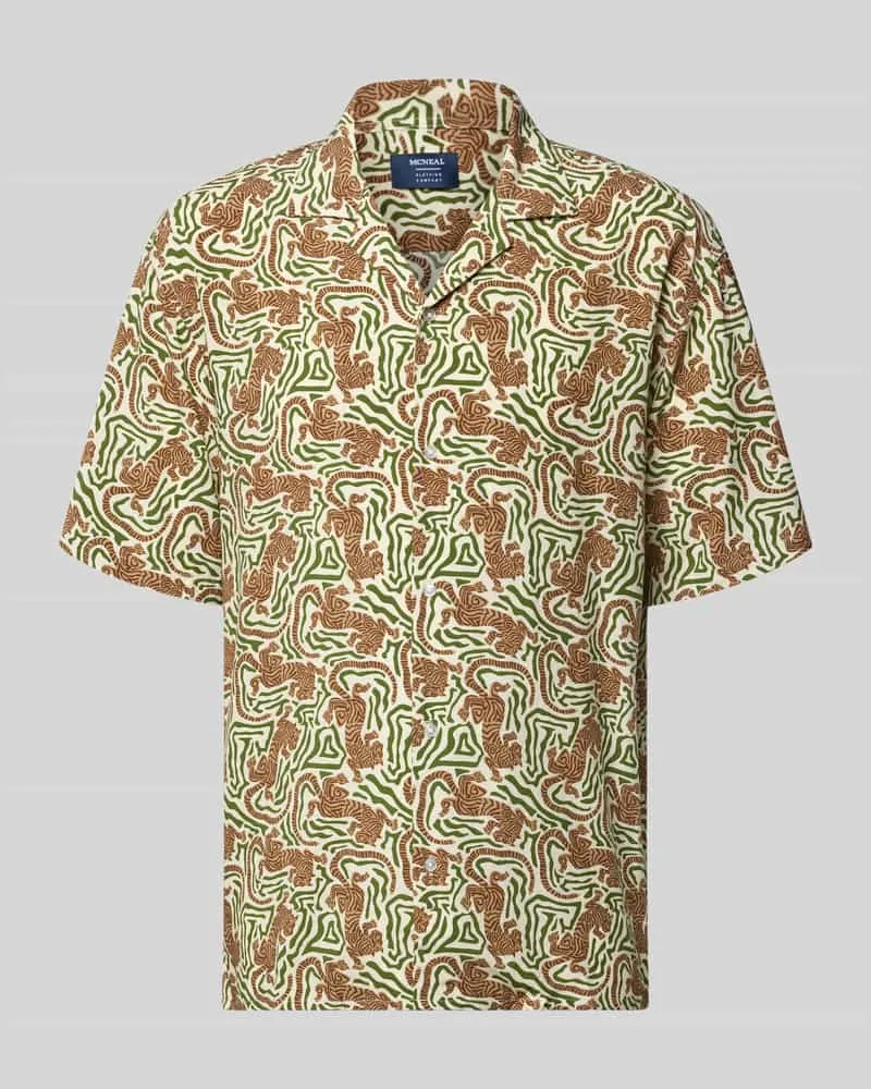 McNeal Regular Fit Freizeithemd aus Viskose-Lyocell-Mix mit Reverskragen Hazel