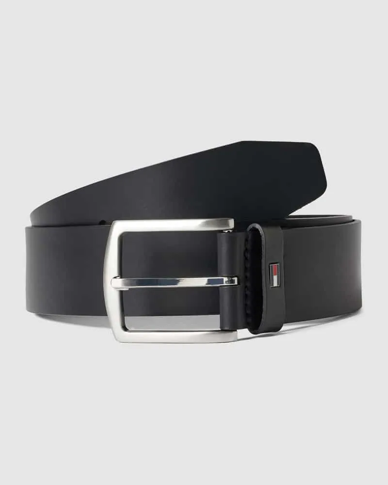 Tommy Hilfiger Ledergürtel mit Logo-Applikation Black