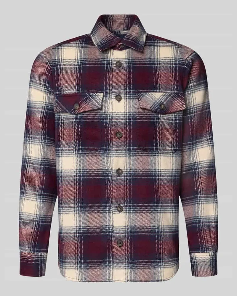 Christian Berg Regular Fit Hemdjacke mit Brusttaschen Bordeaux