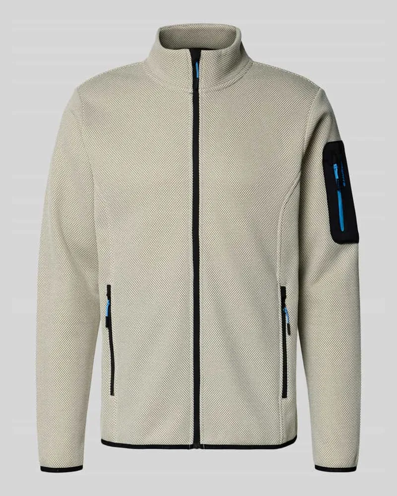 Icepeak Regular Fit Fleecejacke mit Stehkragen Modell 'BREDSTEDT Stein