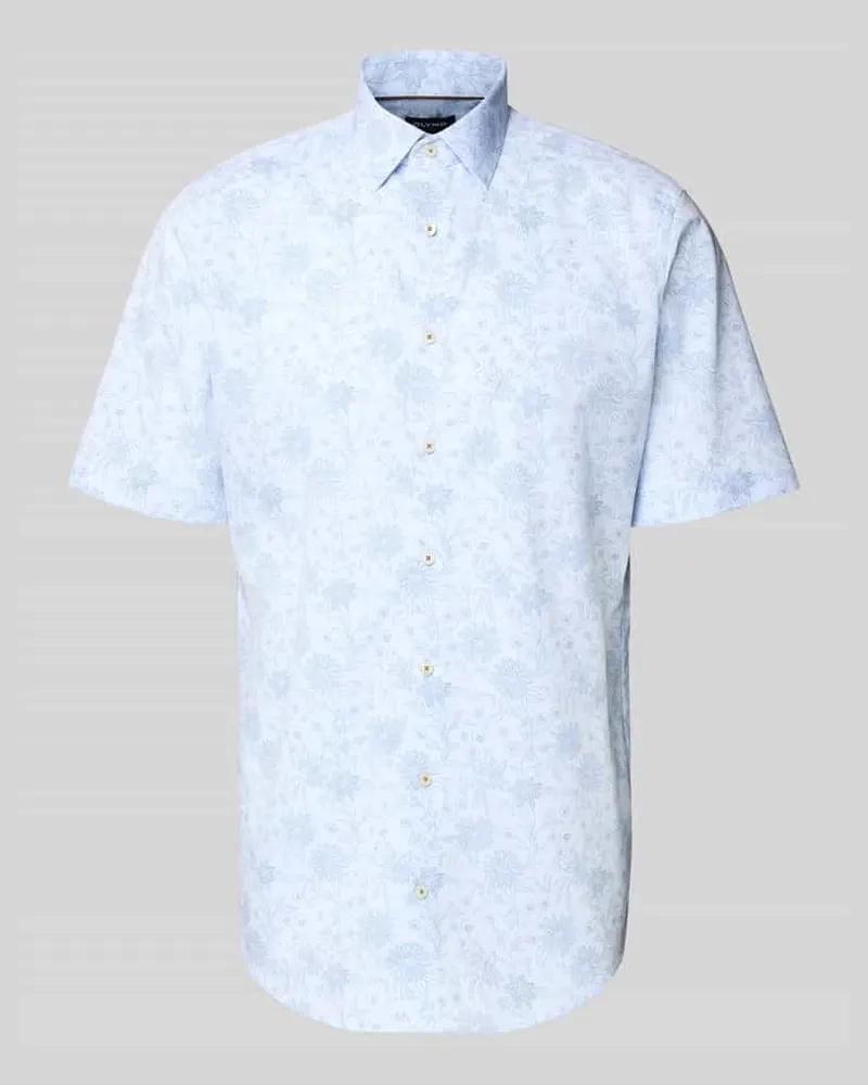 Olymp Modern Fit Business-Hemd mit Kentkragen Bleu