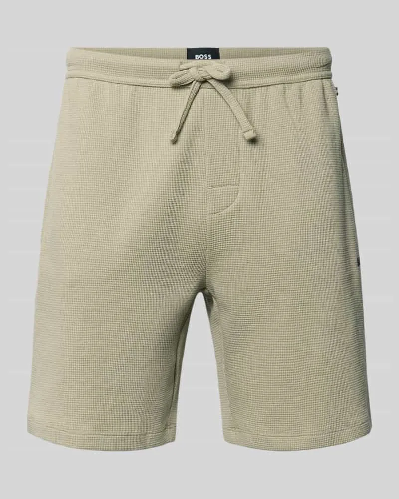 HUGO BOSS Regular Fit Sweatshorts aus Baumwoll-Mix Schilf