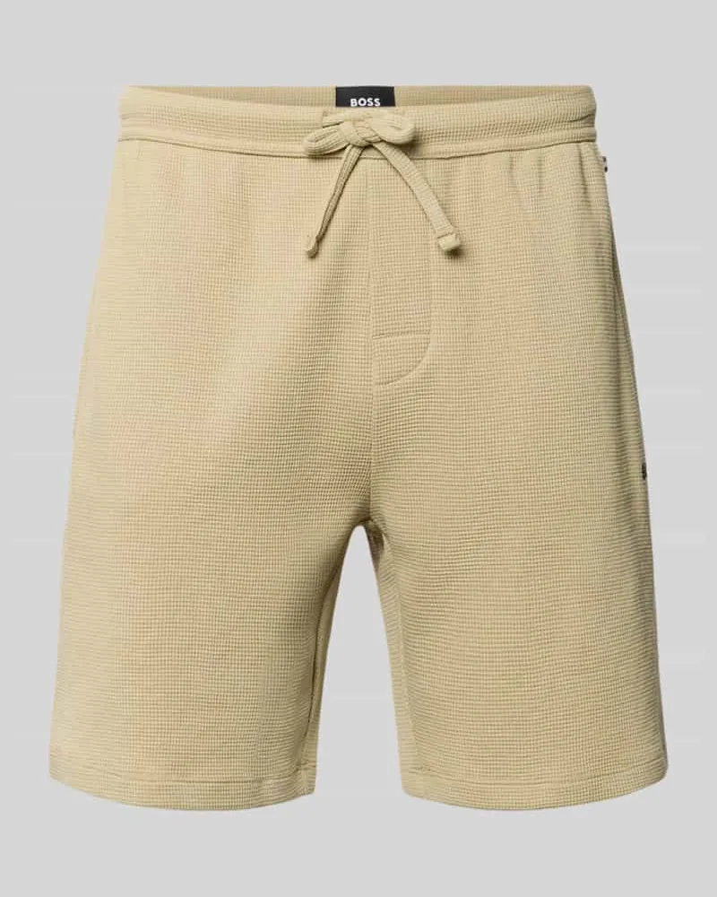 HUGO BOSS Regular Fit Sweatshorts aus Baumwoll-Mix Schilf