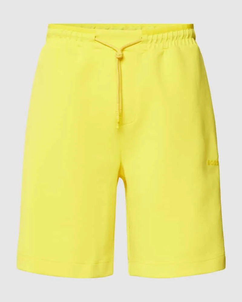 HUGO BOSS Sweatshorts mit Galonstreifen Modell 'Headlo Gelb