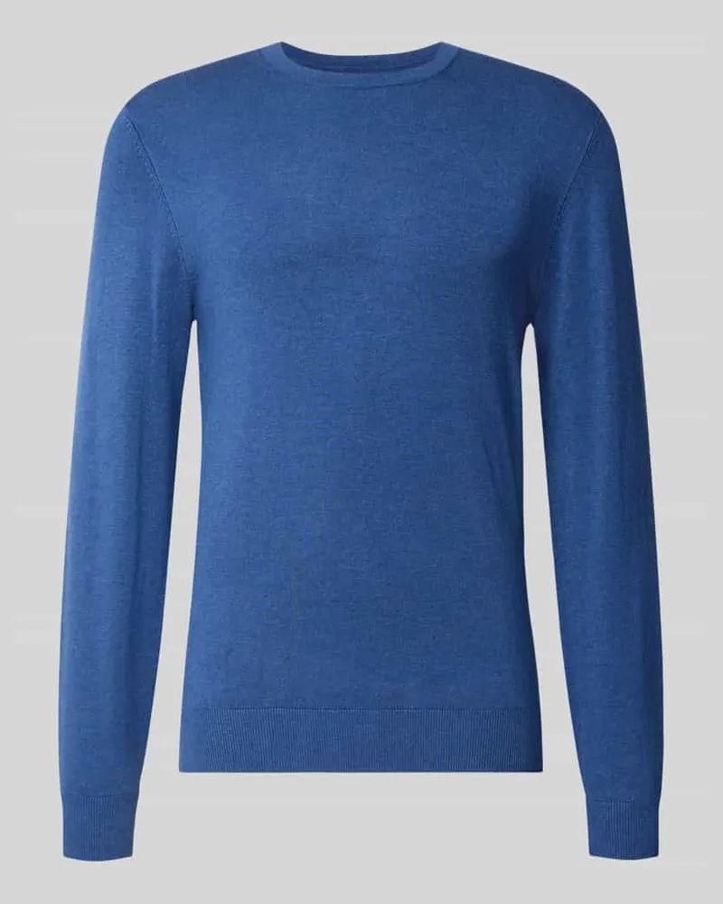 McNeal Strickpullover mit geripptem Rundhalsausschnitt Marine