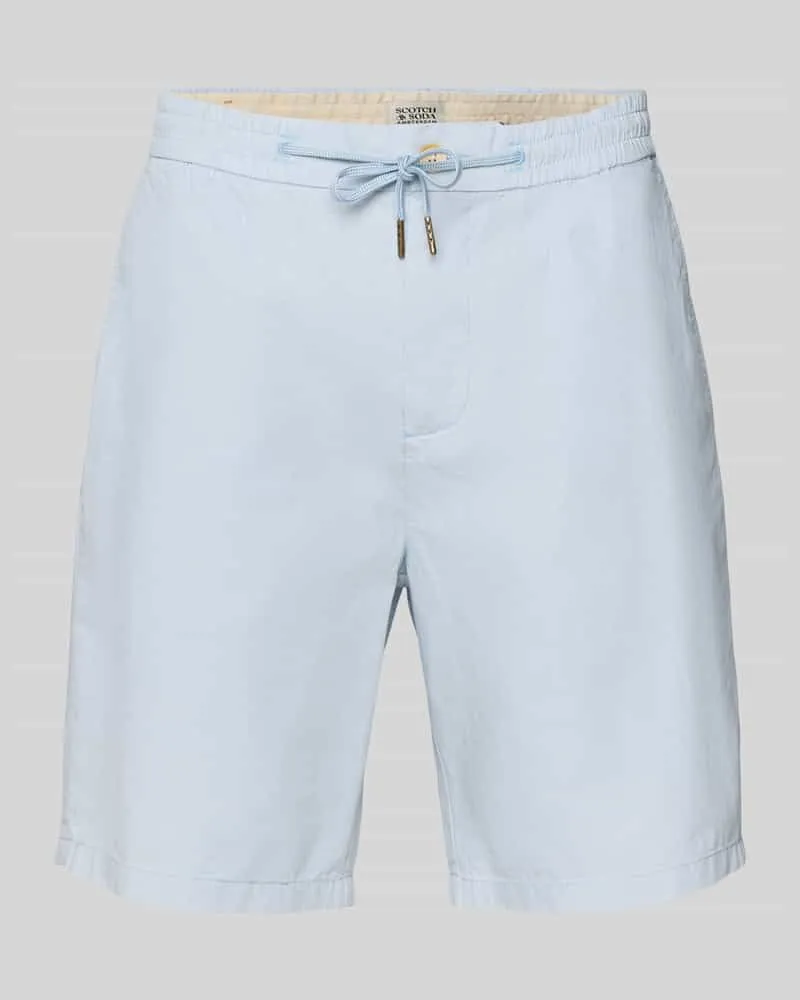 Scotch&Soda Regular Fit Shorts aus Baumwoll-Leinen-Mix Modell 'Seasonal core Hellblau