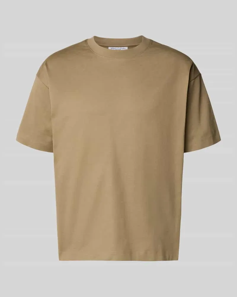 Marc O'Polo Boxy Fit T-Shirt aus reiner Baumwolle Hellbraun