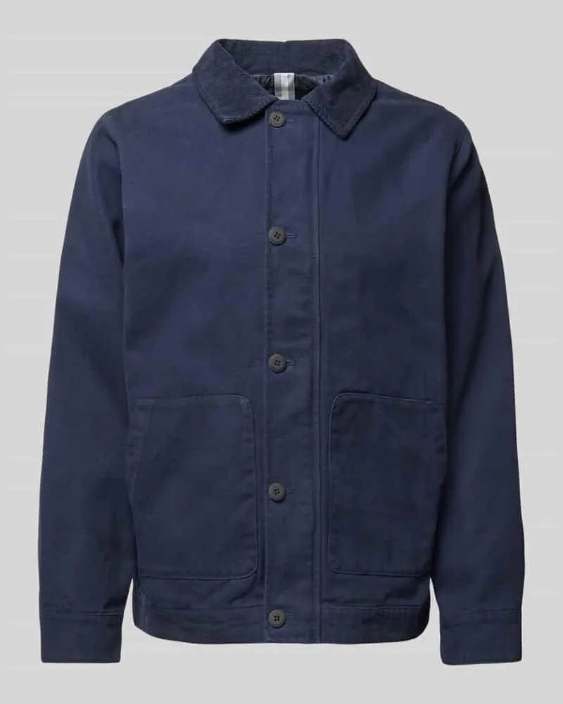 S.Oliver Regular Fit Canvas-Jacke mit Cordkragen 