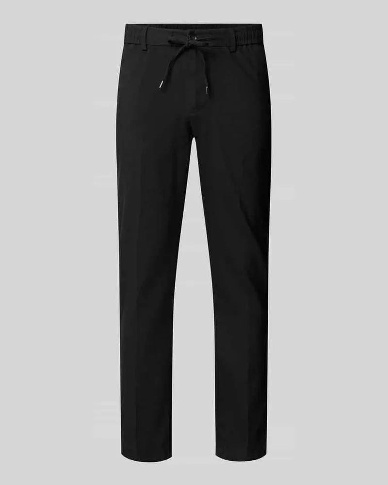 HUGO BOSS Modern Fit Straight Leg Hose aus Leinen-Mix Modell 'KANE1 Black
