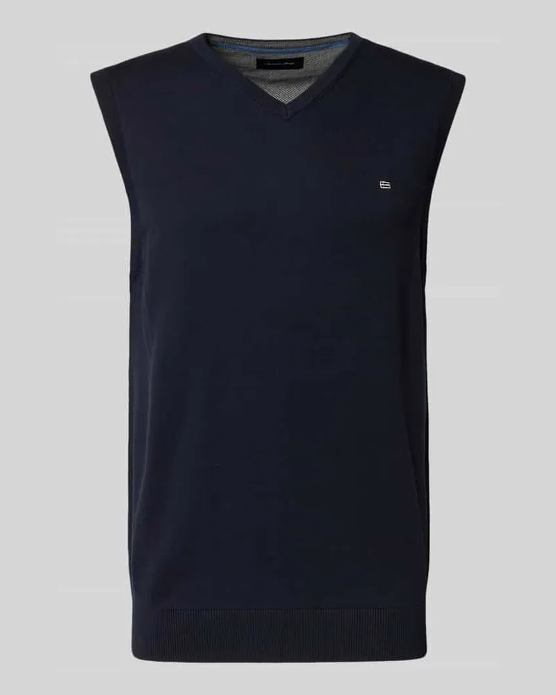 Christian Berg Pullunder mit Label-Stitching Marine