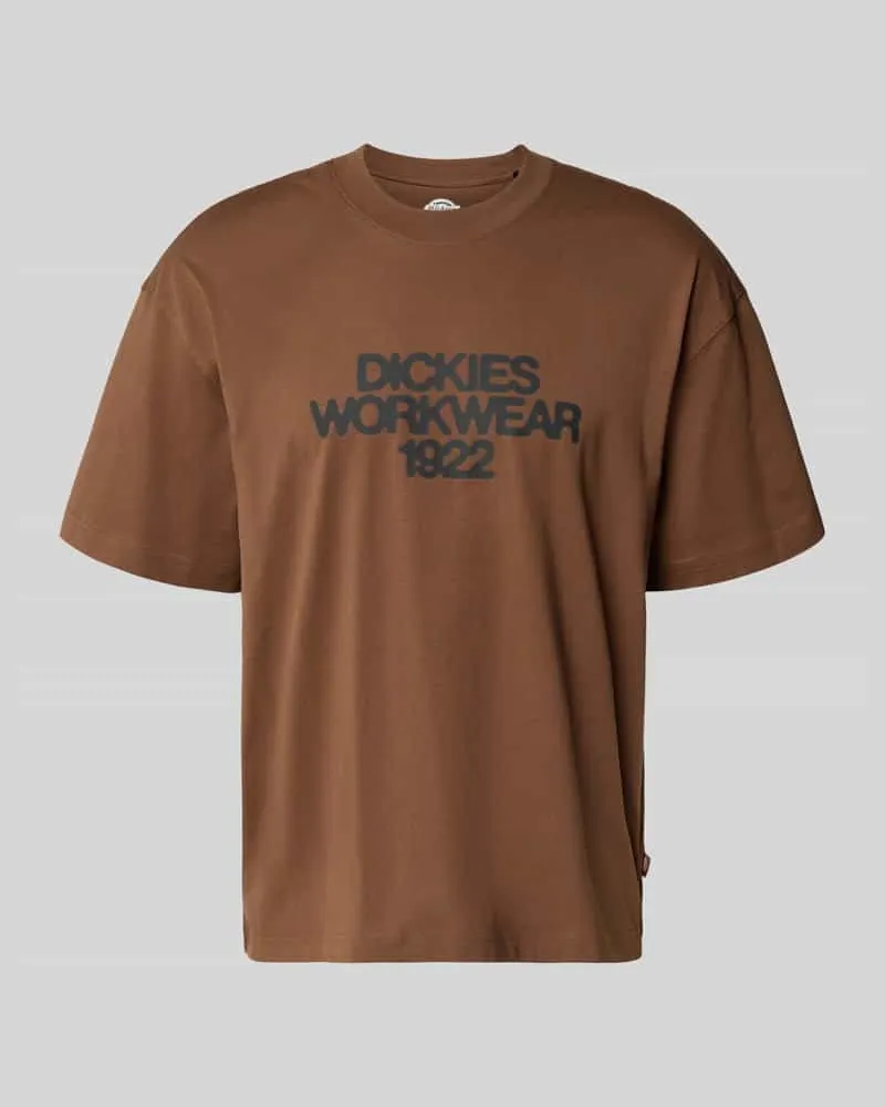 Dickies T-Shirt mit Label-Print Modell 'TORREY Dunkelbraun
