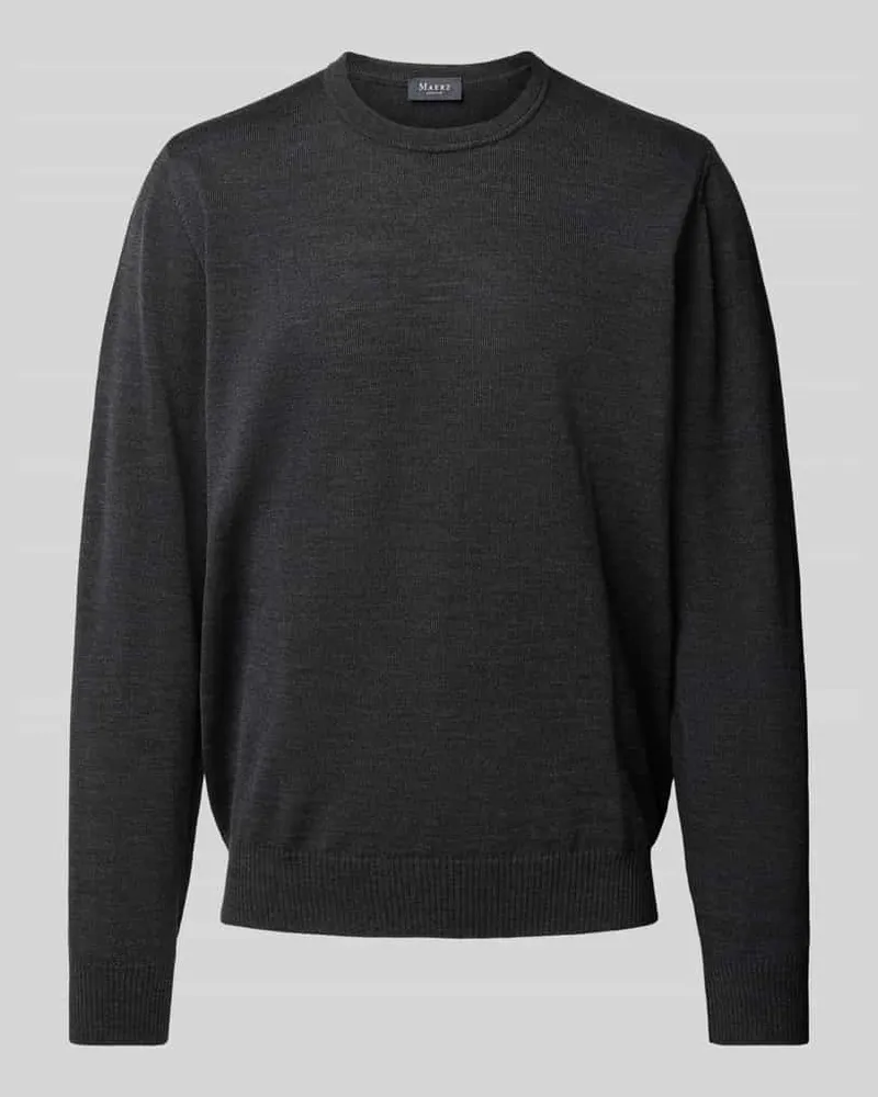 Maerz Strickpullover aus Schurwolle mit Rundhalsausschnitt 