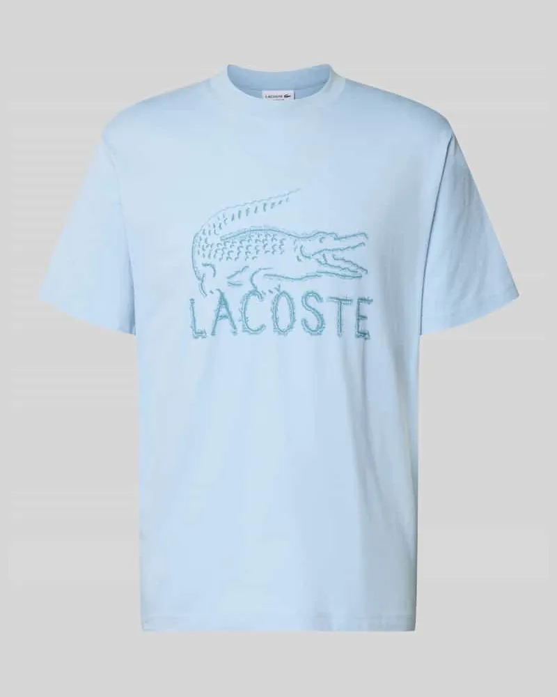 Lacoste Regular Fit T-Shirt aus reiner Baumwolle Hellblau