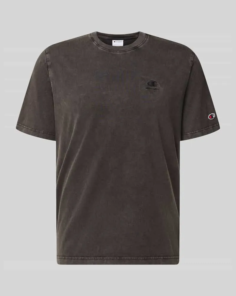 Champion T-Shirt mit Label-Stitching und Rundhalsausschnitt Black