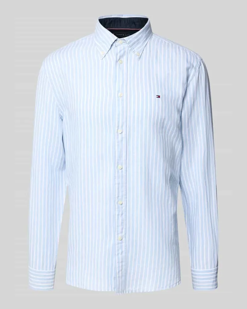 Tommy Hilfiger Regular Fit Freizeithemd aus Baumwoll-Leinen-Mix 