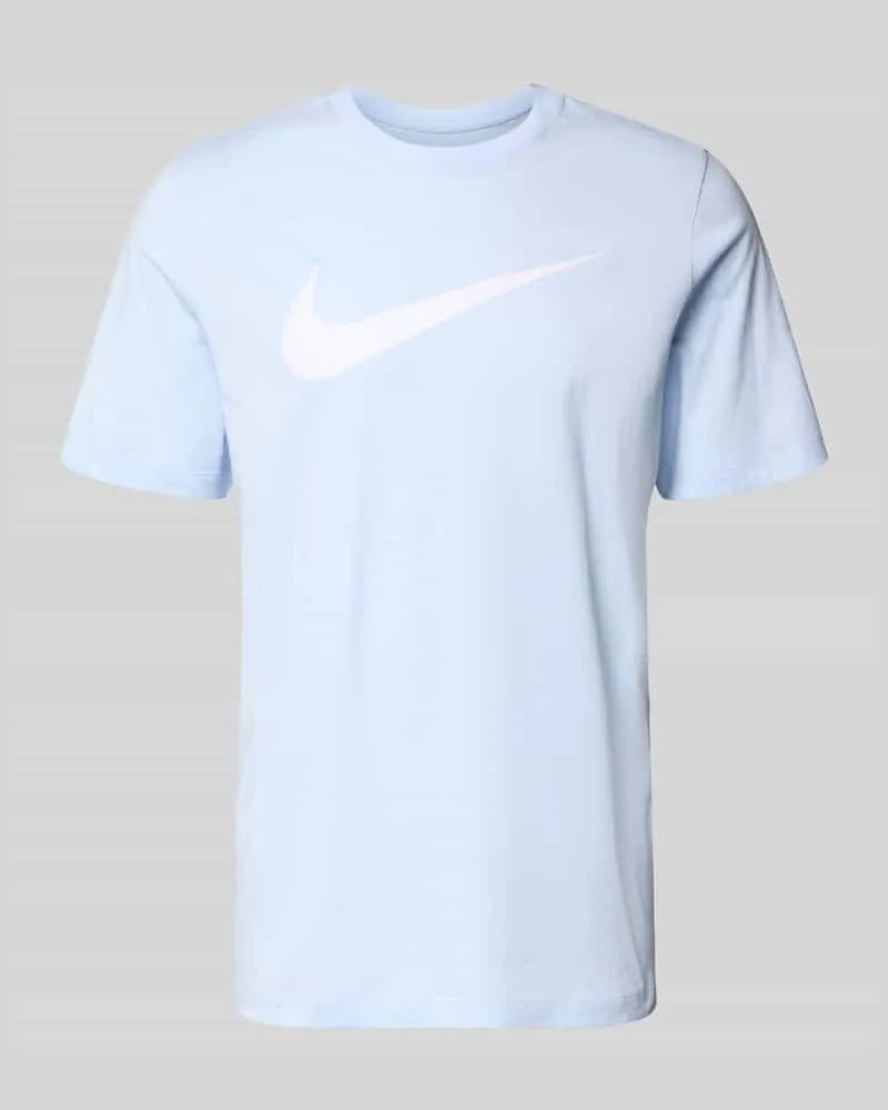 Nike T-Shirt mit Logo-Print Modell 'Swoosh Hellblau