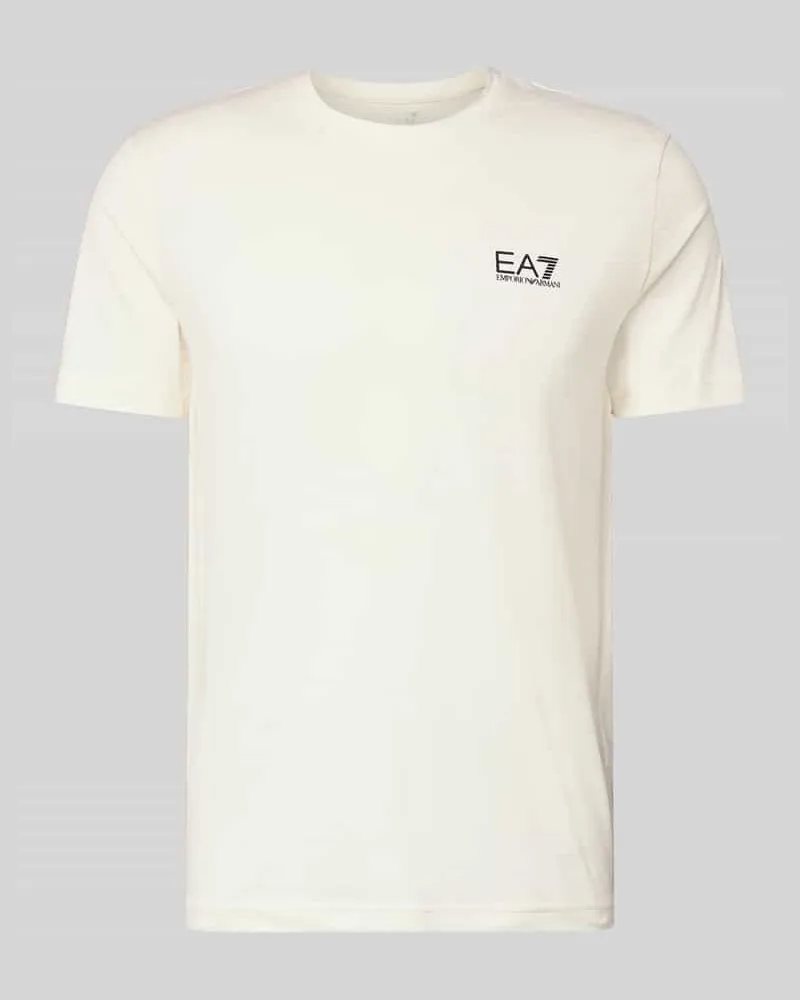 EA7 T-Shirt mit Label-Print Offwhite