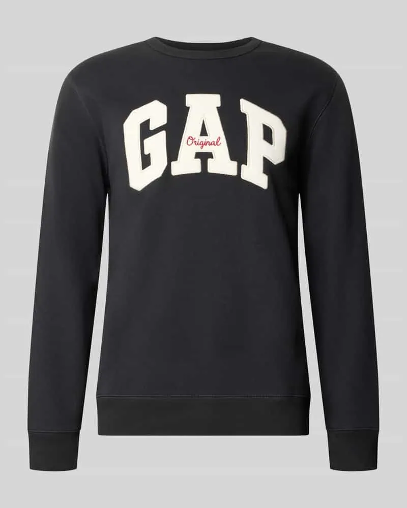 GAP Sweatshirt mit Logo-Schriftzug Anthrazit