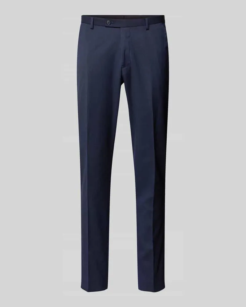 McNeal Super Slim Fit Anzughose mit Bügelfalten Marine
