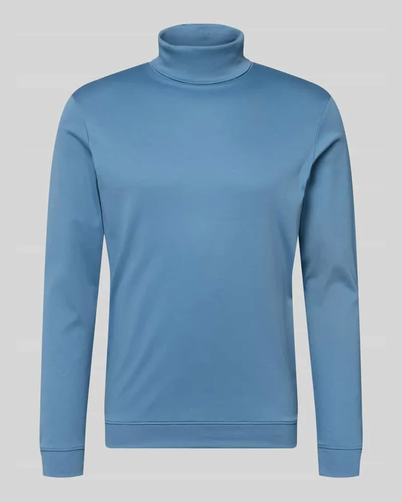Ragman Regular Fit Langarmshirt mit Rollkragen Modell 'Pima Jeansblau