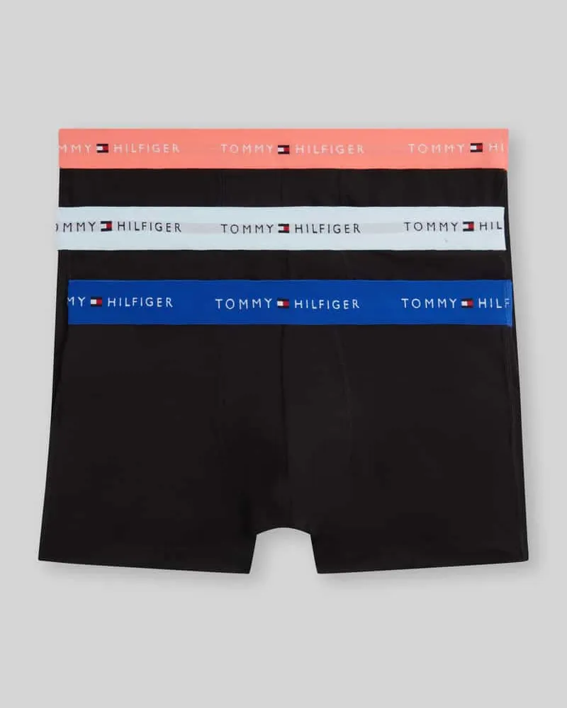 Tommy Hilfiger Regular Fit Trunks aus Baumwoll-Mix im 3er-Pack Black