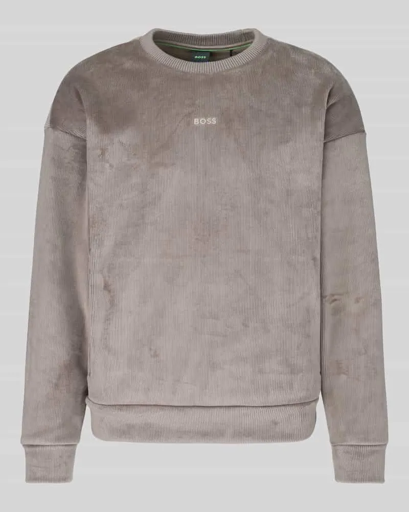 HUGO BOSS Sweatshirt mit samtiger Oberfläche Sand