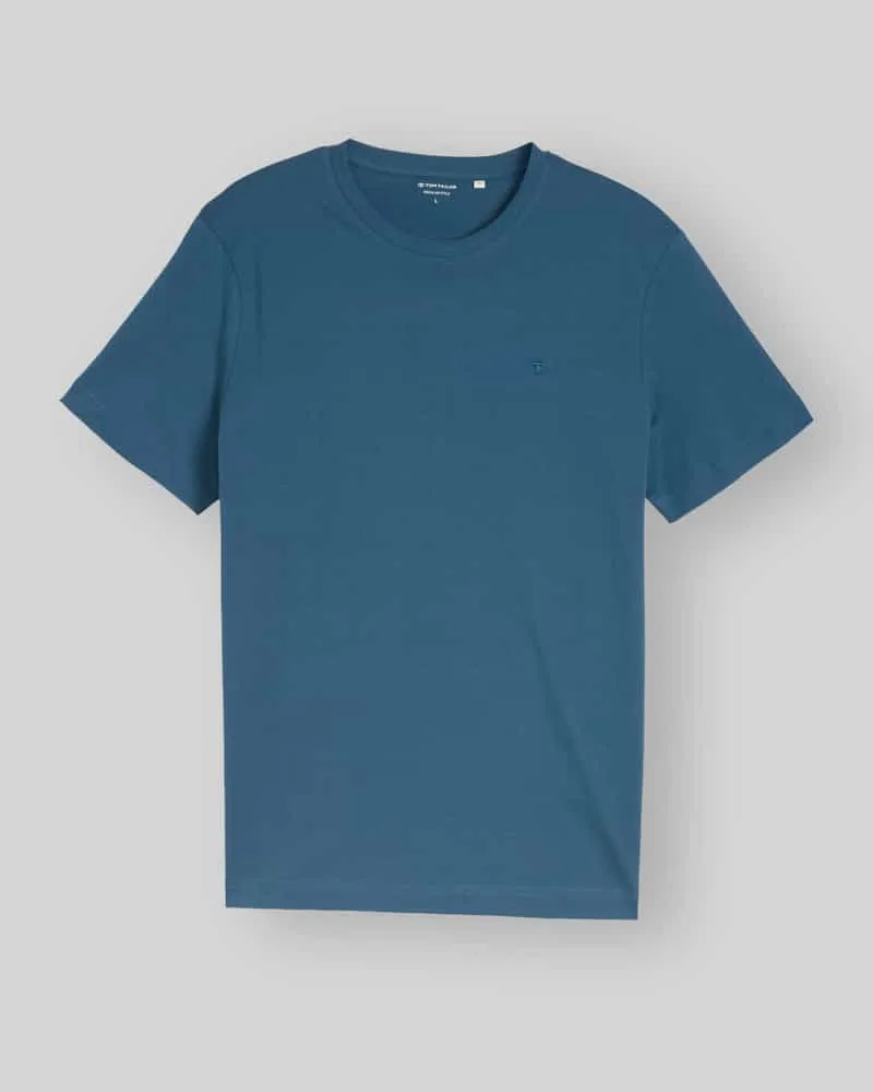 Tom Tailor Regular Fit T-Shirt aus reiner Baumwolle Petrol