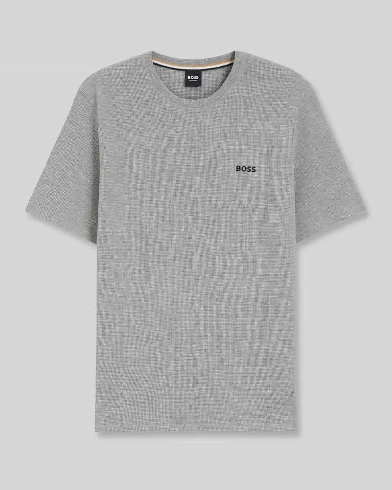 HUGO BOSS Regular Fit T-Shirt aus Baumwoll-Mix Mittelgrau