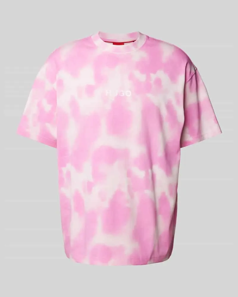HUGO BOSS T-Shirt im Batik-Look Modell 'Dielo Pink