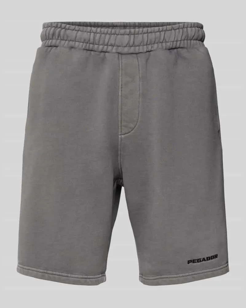 PEGADOR Regular Fit Sweatshorts mit Label-Stitching 