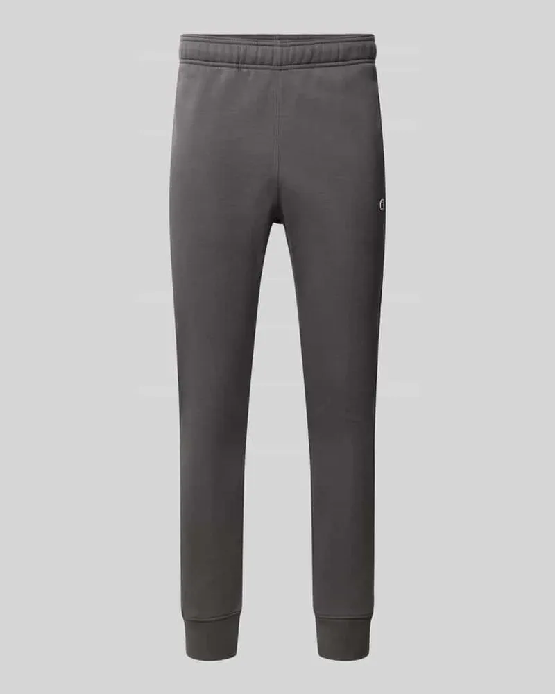 Champion Straight Fit Sweatpants aus Baumwoll-Mix mit Logo-Patch Anthrazit