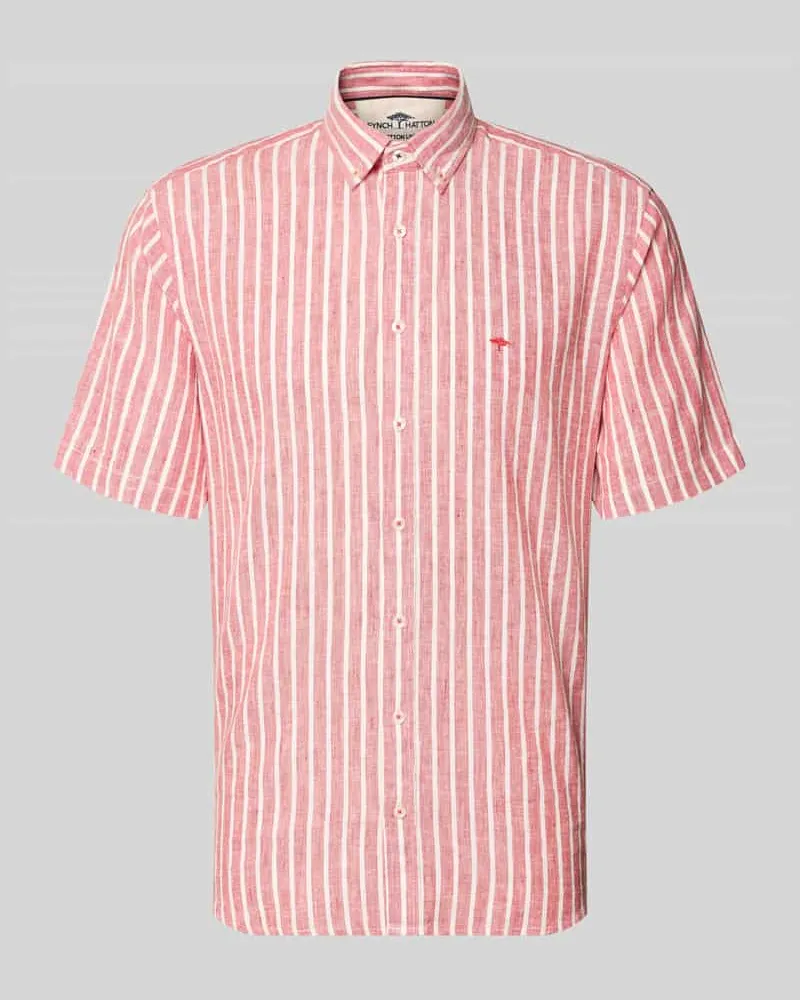 Fynch-Hatton Regular Fit Freizeithemd mit Button-Down-Kragen Rot
