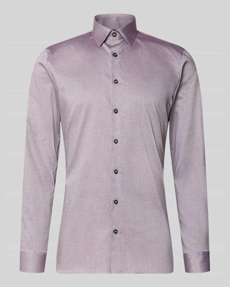 Olymp Super Slim Fit Businesshemd aus Baumwoll-Mix Rot